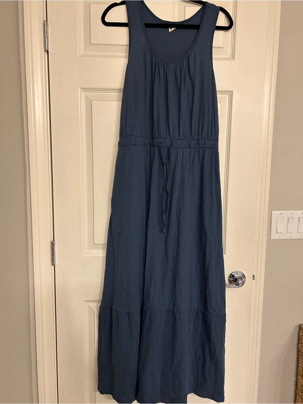 Pact Women's Organic cotton relaxed slub Maxi Dress in Deep Blue (Bin A)